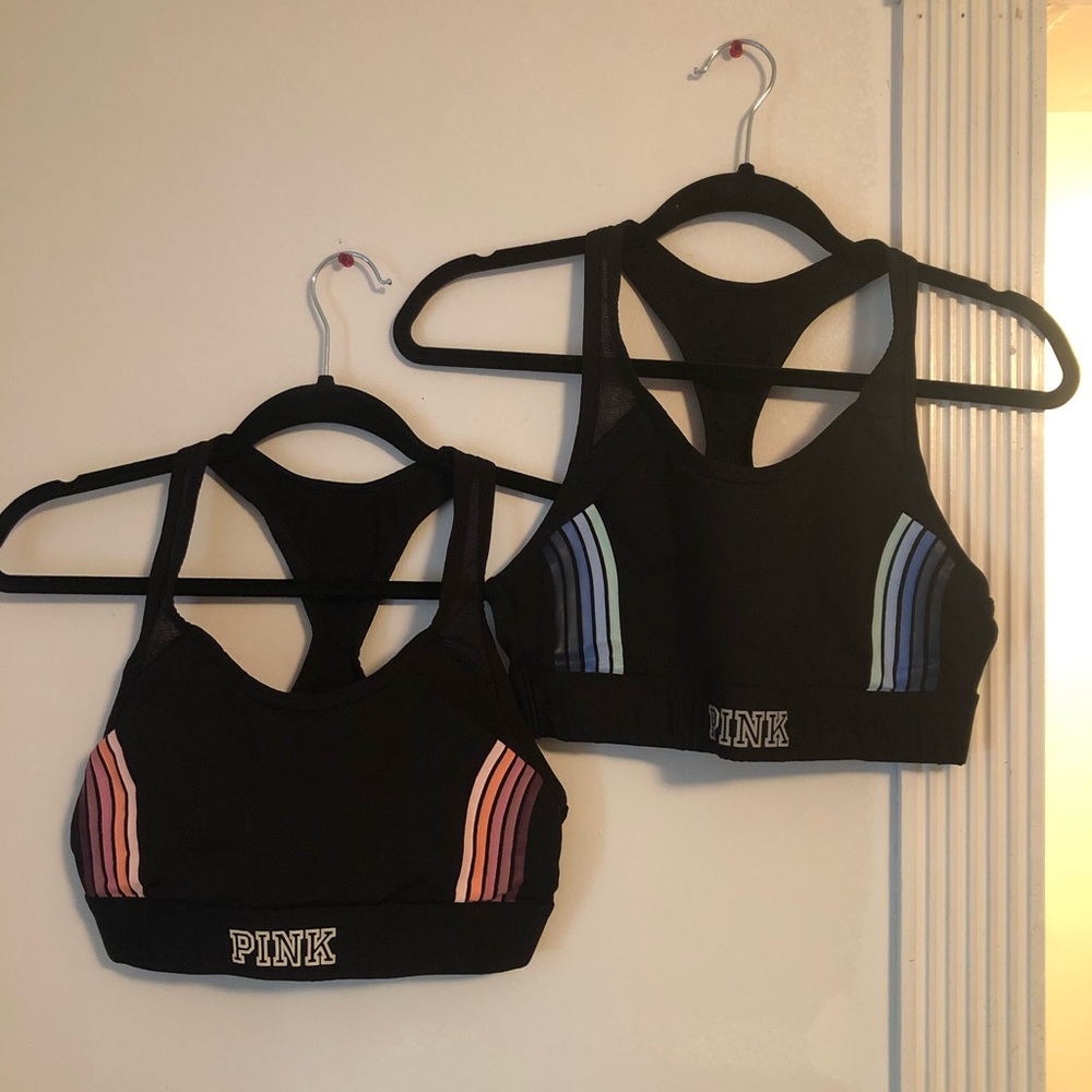 Two VS Pink sports bras